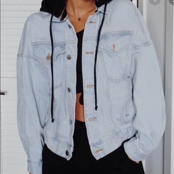zara hooded denim jacket
